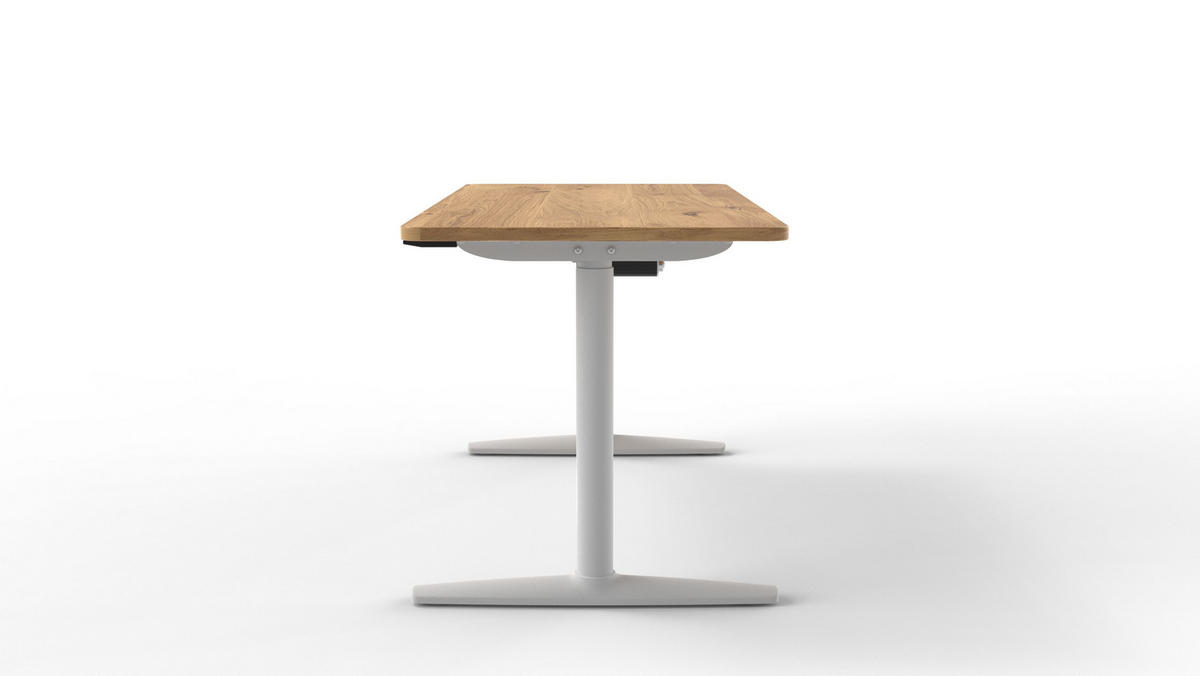 ÍRÓASZTAL  - tölgyfa színű/fehér, Konventionell, műanyag/faalapú anyag (140/70/71-116cm) - Xora
