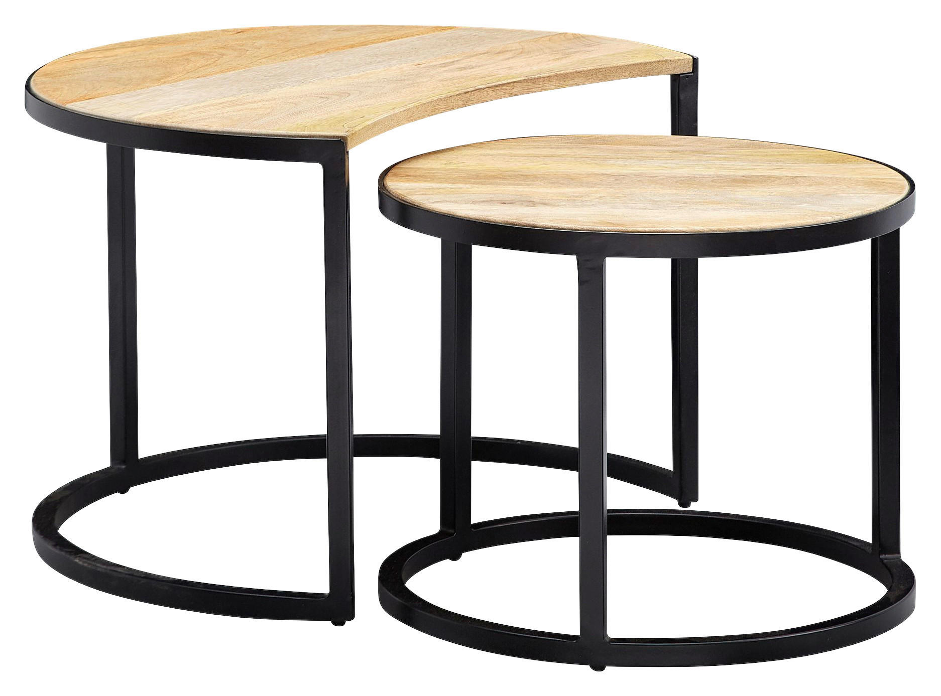 DOHÁNYZÓASZTAL SZETT fa 41/60/41 cm   - fekete/világosbarna, Modern, fa/fém (41/60/41cm) - MID.YOU