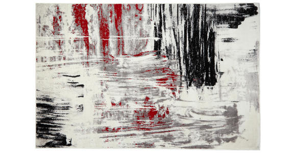 Webteppich Rot/Beige/Grau/ Schwarz Metro 120x170 cm - Beige/Rot, KONVENTIONELL, Textil (120/170cm) - Ombra