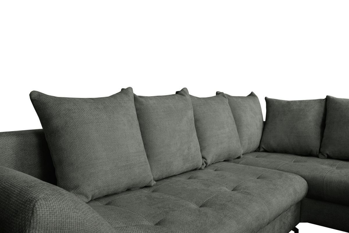 ECKSOFA Anthrazit Struktur  - Anthrazit/Schwarz, KONVENTIONELL, Textil/Metall (274/194cm) - Carryhome