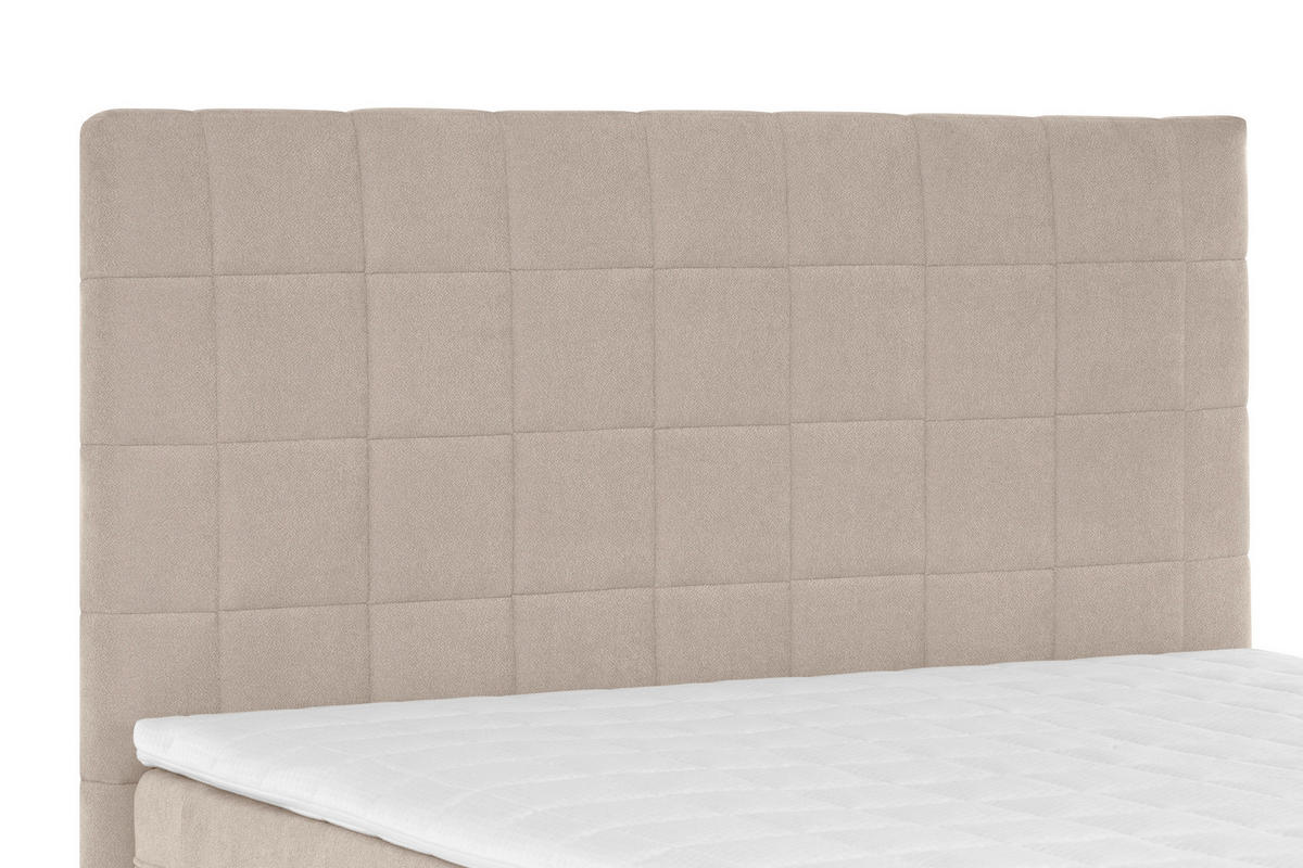BOXSPRINGBETT 90/200 cm,  in Beige  - Beige/Schwarz, Design, Kunststoff/Textil (90/200cm) - Welnova