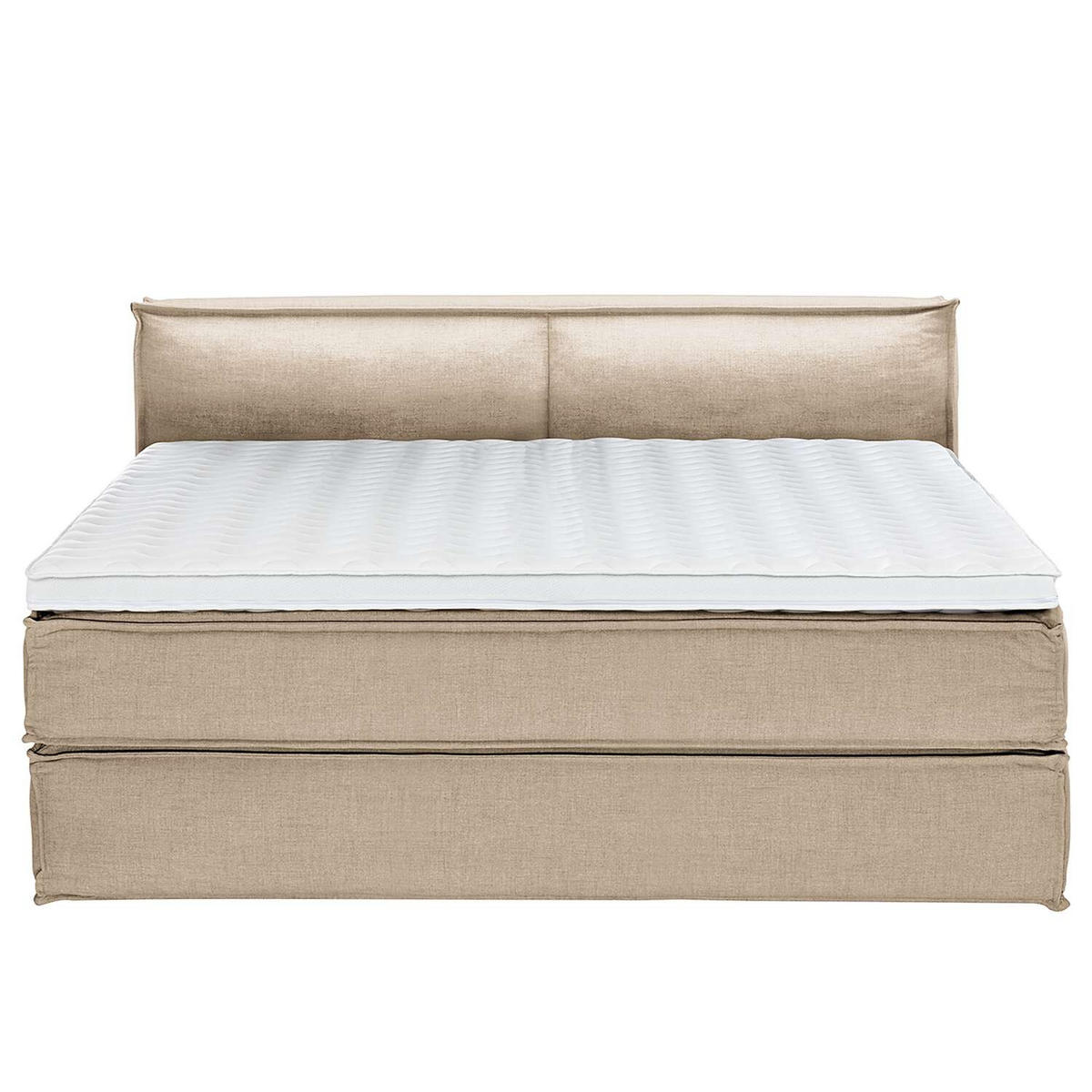 BOXSPRINGBETT 200/200 cm  in Beige  - Beige/Schwarz, Design, Textil (200/200cm) - home24