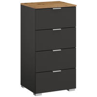 KOMMODE 40/81/42 cm  in Graphitfarben, Eiche Artisan  - Alufarben/Graphitfarben, Trend, Holzwerkstoff/Kunststoff (40/81/42cm) - Stylife
