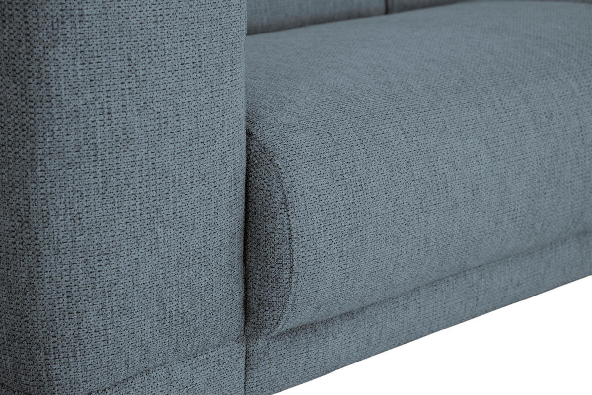3-SITZER-SOFA OSLO_LZ Webstoff Blaugrau  - Blaugrau/Schwarz, Design, Holz/Textil (218/77/93cm) - MID.YOU