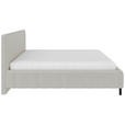 POLSTERBETT gepolstertes Kopfteil, Lattenrost, Bettkasten Beige 180/200 cm  - Beige/Schwarz, Design, Holz/Textil (180/200cm) - Carryhome
