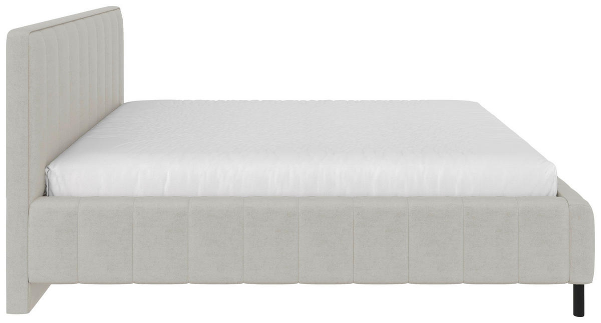 POLSTERBETT 140/200 cm  Beige  - Beige/Schwarz, Design, Holz/Textil (140/200cm) - Carryhome