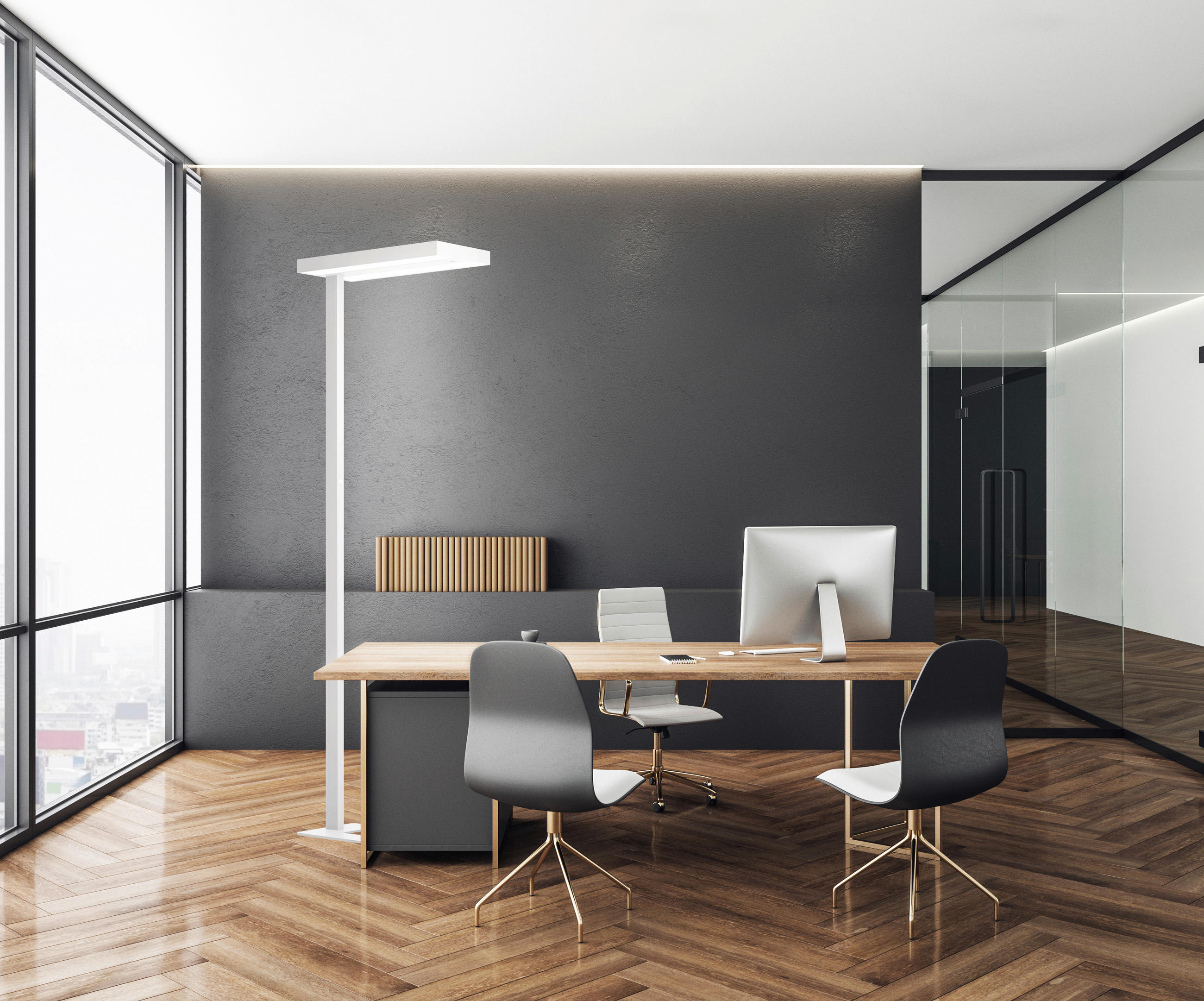 LED-STEHLEUCHTE - Weiss, Design, Kunststoff/Metall (61/28/196cm) - Eglo