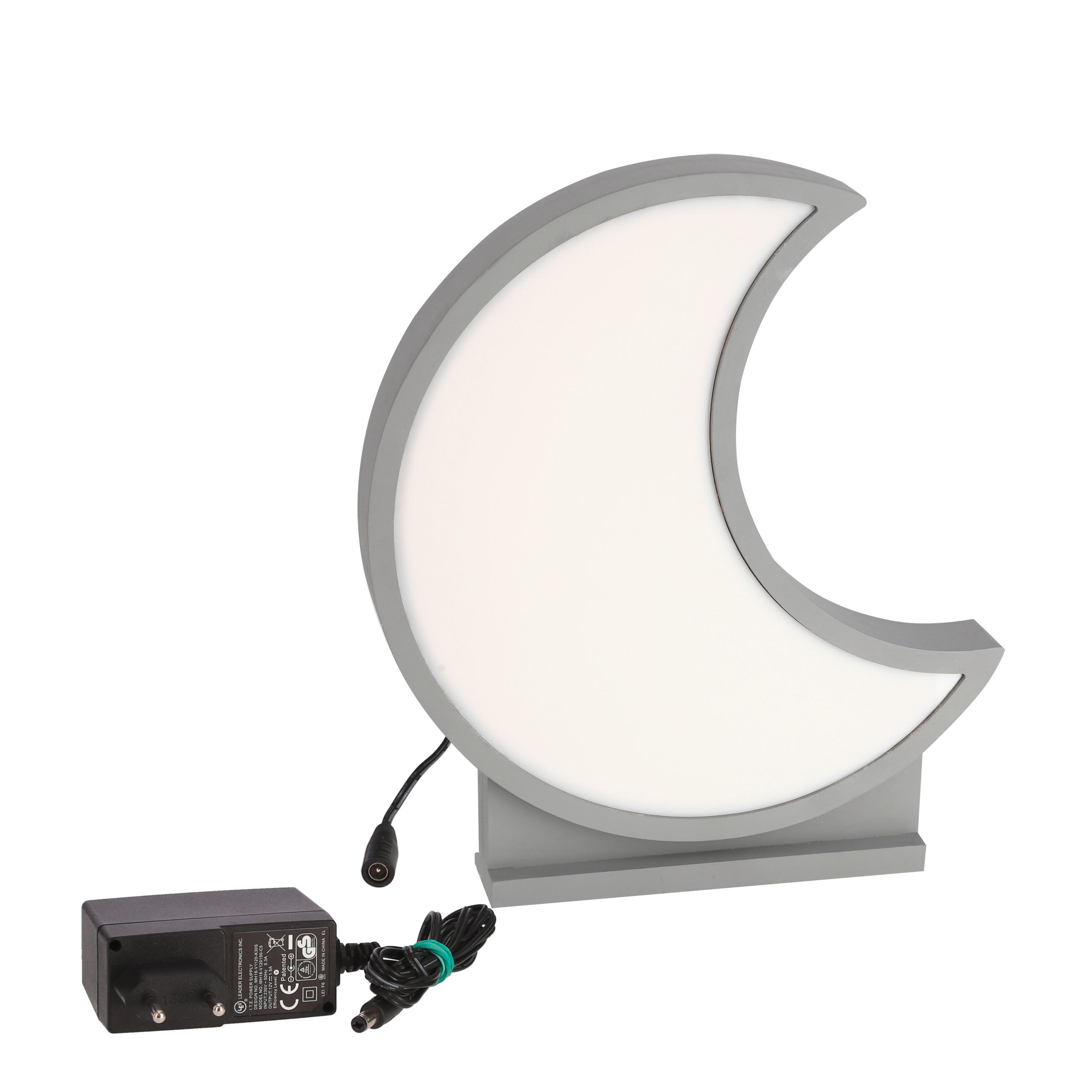 BORDSLAMPA FÖR BARN - grå, Basics, trämaterial/plast (26/5/29.5cm)