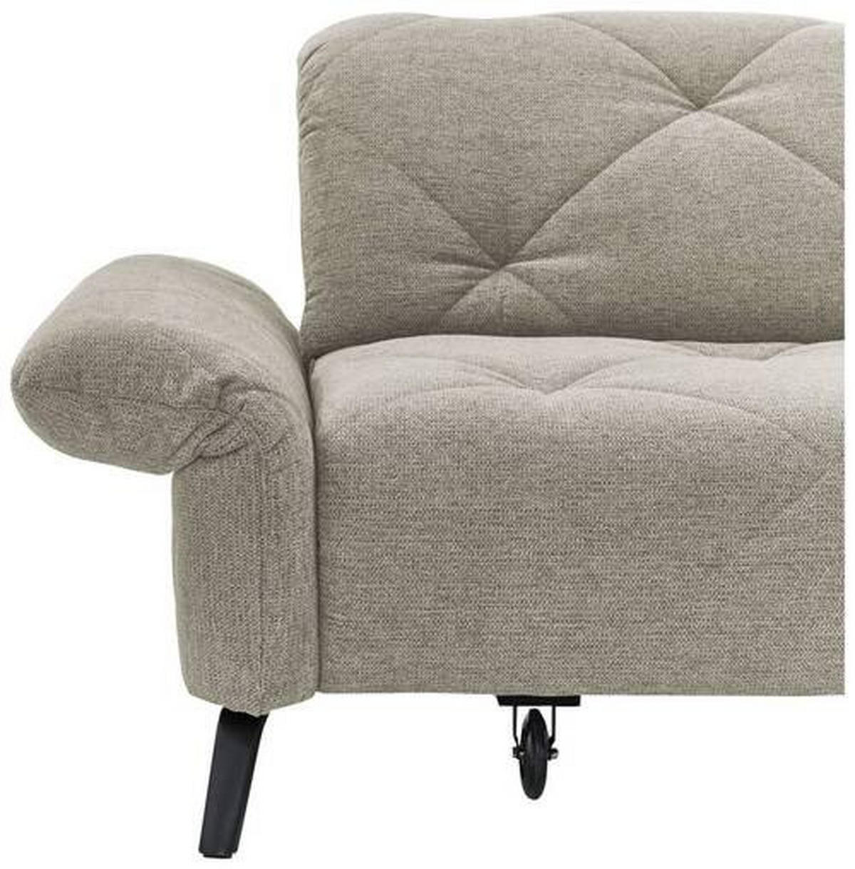ECKSOFA in Webstoff Hellgrau  - Hellgrau/Schwarz, Design, Textil/Metall (173/244cm) - Moderano