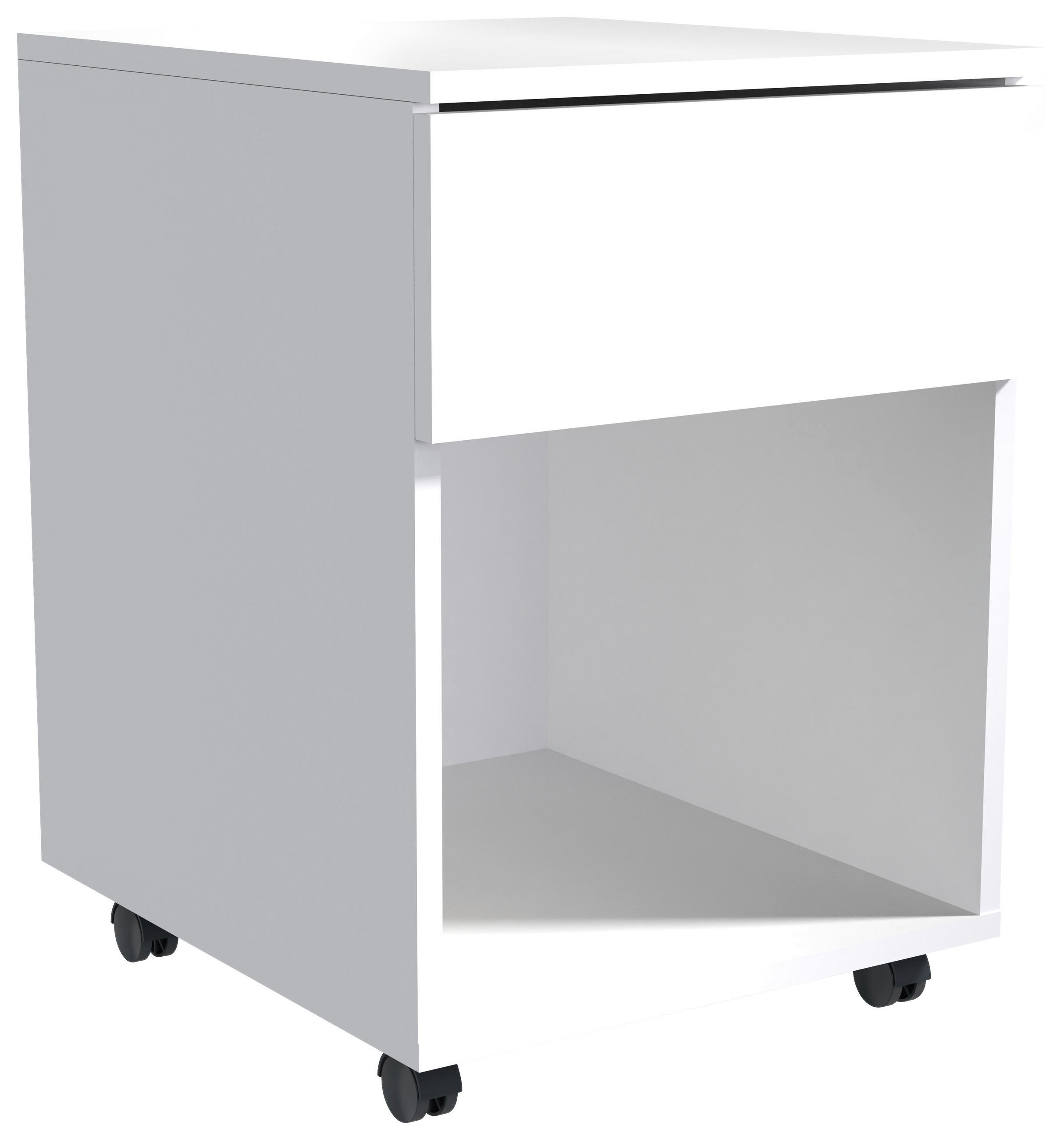 ROLLCONTAINER 39/55/45 cm  - Weiß, MODERN, Holzwerkstoff/Kunststoff (39/55/45cm) - MID.YOU