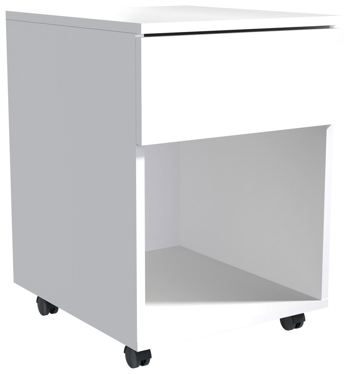 ROLLCONTAINER 39/55/45 cm  - Weiß, MODERN, Holzwerkstoff/Kunststoff (39/55/45cm) - MID.YOU
