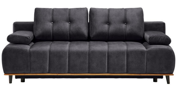 SCHLAFSOFA mit Stoffauswahl, Rücken echt Webstoff Anthrazit - Anthrazit/Schwarz, Design, Holz/Textil (206/77-87/102cm) - Novel