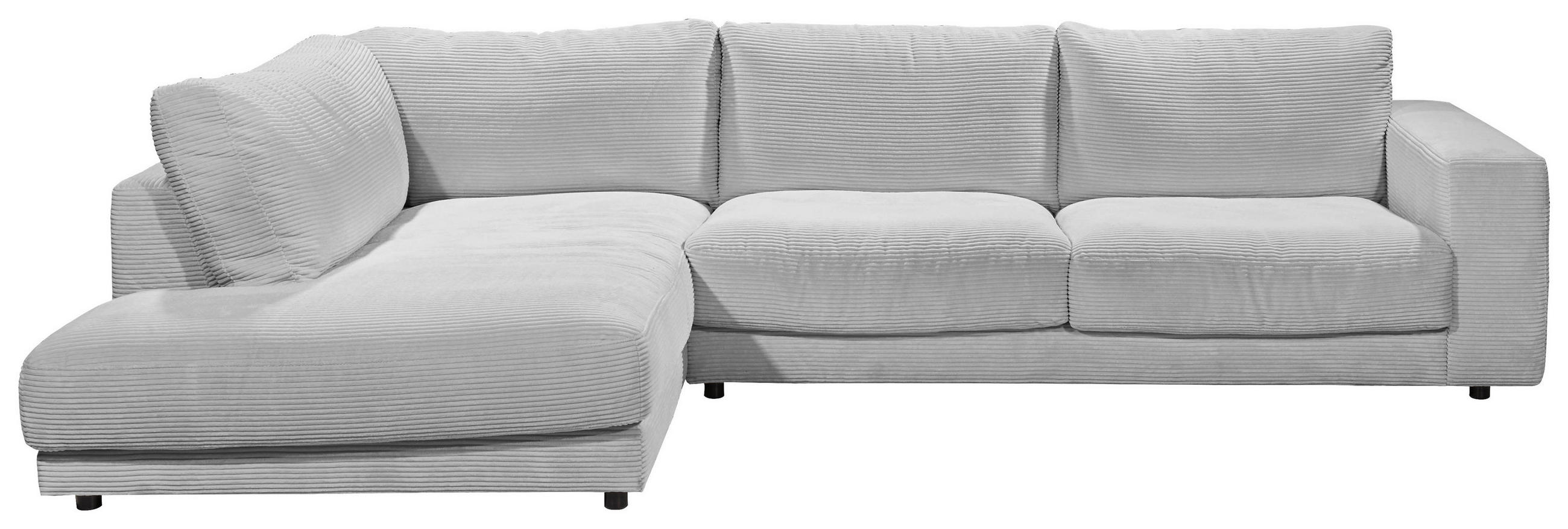 ECKSOFA in Cord Grau  224/325 cm  - Schwarz/Grau, Design, Kunststoff/Textil (224/325cm) - Hom`in