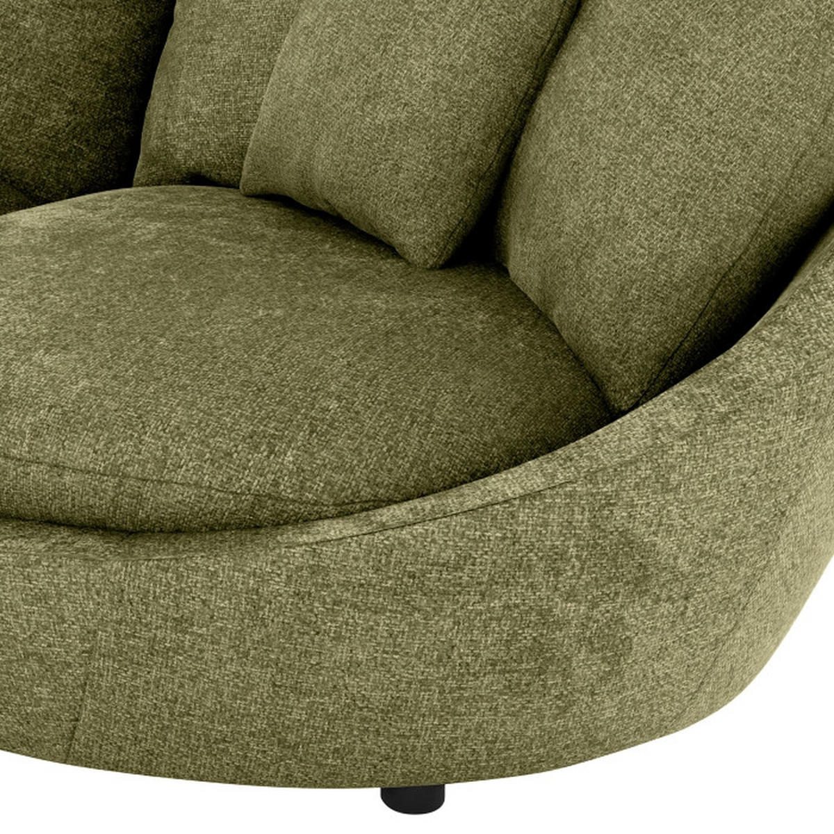 BIGSOFA in Chenille Grün  - Schwarz/Grün, Modern, Kunststoff/Textil (237/87/131cm) - Trendmanufaktur
