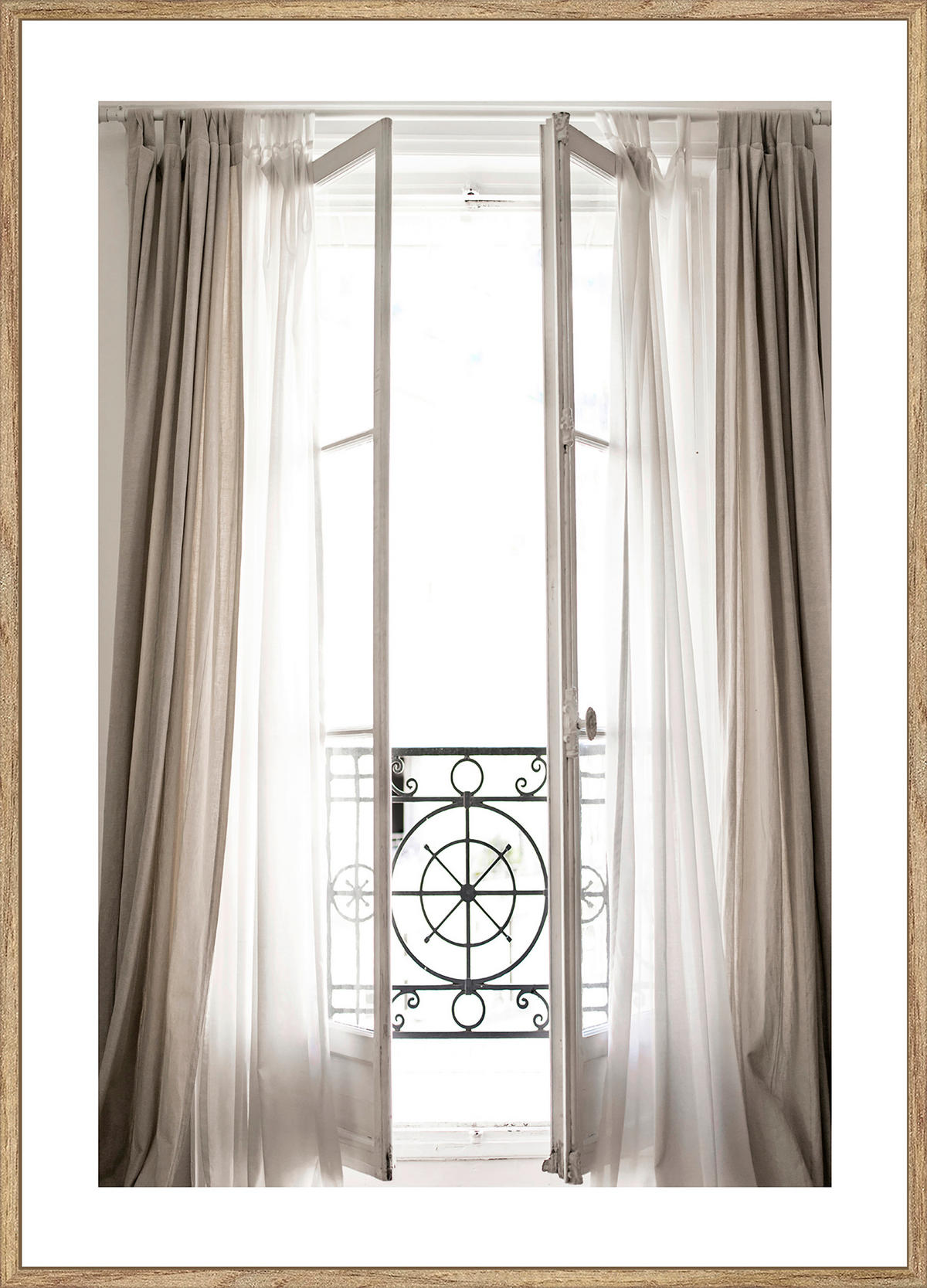 ART PRINT 51,2/71,2 cm  - culoare lemn stejar/multicolor, Basics, material pe bază de lemn (51,2/71,2cm) - Monee