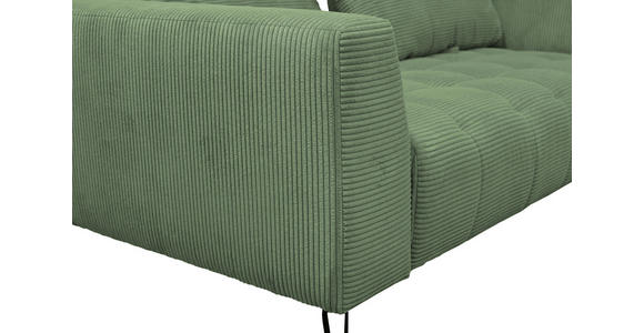 BIGSOFA  in Cord Salbeigrün  - Salbeigrün/Schwarz, KONVENTIONELL, Textil/Metall (246/100/116cm) - Carryhome