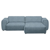 ECKSOFA  in Webstoff Blau  265/171 cm  - Blau/Schwarz, Design, Kunststoff/Textil (265/171cm) - home24
