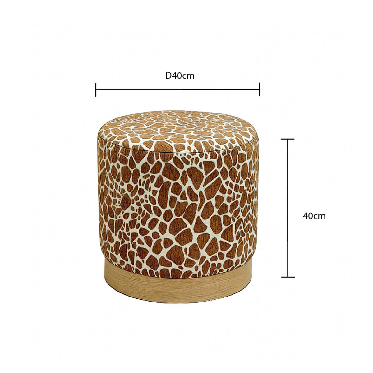 HOCKER Jacquard Esche Braun, Beige  - Eichefarben/Beige, LIFESTYLE, Holz/Textil (40/40/40cm) - Xora