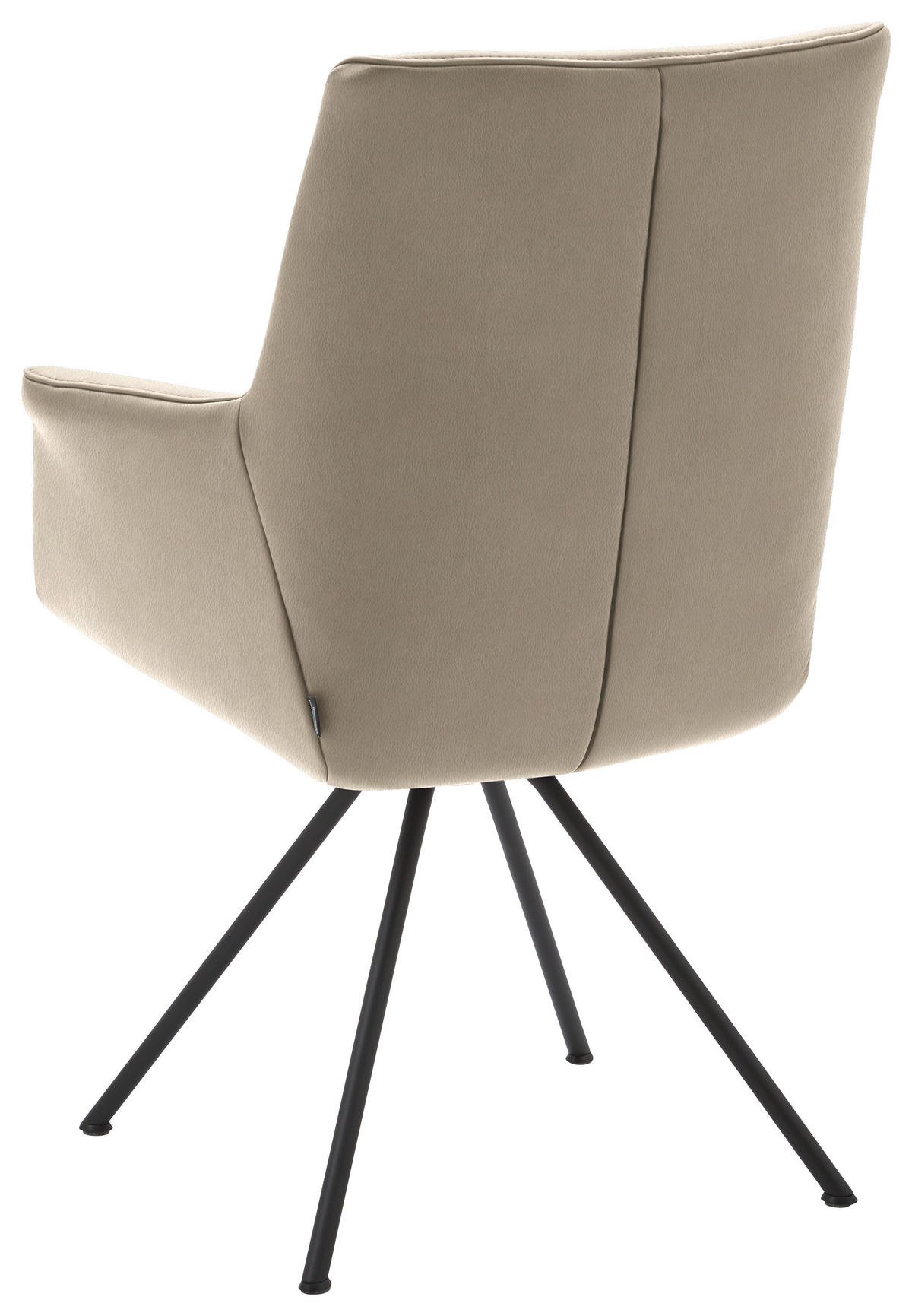 ARMLEHNSTUHL  in Stahl Echtleder pigmentiert  - Schlammfarben/Schwarz, Design, Leder/Metall (65/91/63cm) - Dieter Knoll