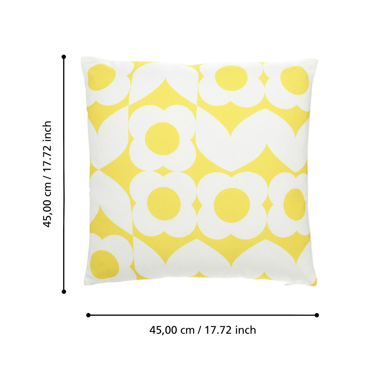 ZIERKISSEN  45/45 cm   - Gelb/Weiß, Design, Textil (45/45cm) - Eglo
