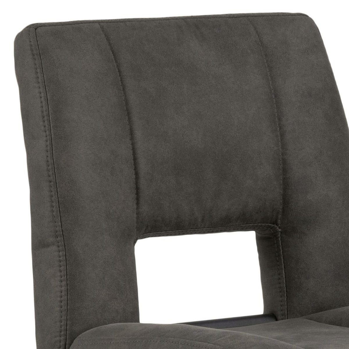 BARHOCKER Webstoff Anthrazit  - Anthrazit/Schwarz, Design, Textil/Metall (41,5/94-115/52cm) - Carryhome