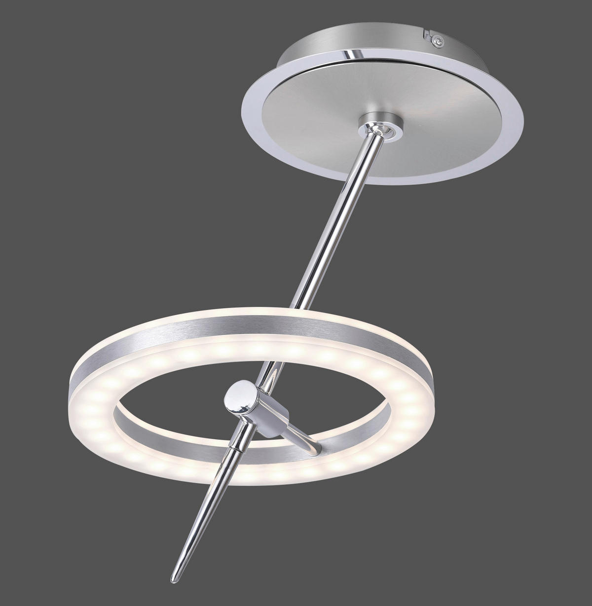 LED-DECKENLEUCHTE 31/31/40 cm  - Edelstahlfarben, Design, Kunststoff/Metall (31/31/40cm) - Just Light