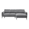 ECKSOFA in Webstoff Grau  - Schwarz/Grau, Modern, Textil/Metall (255/164cm) - MID.YOU