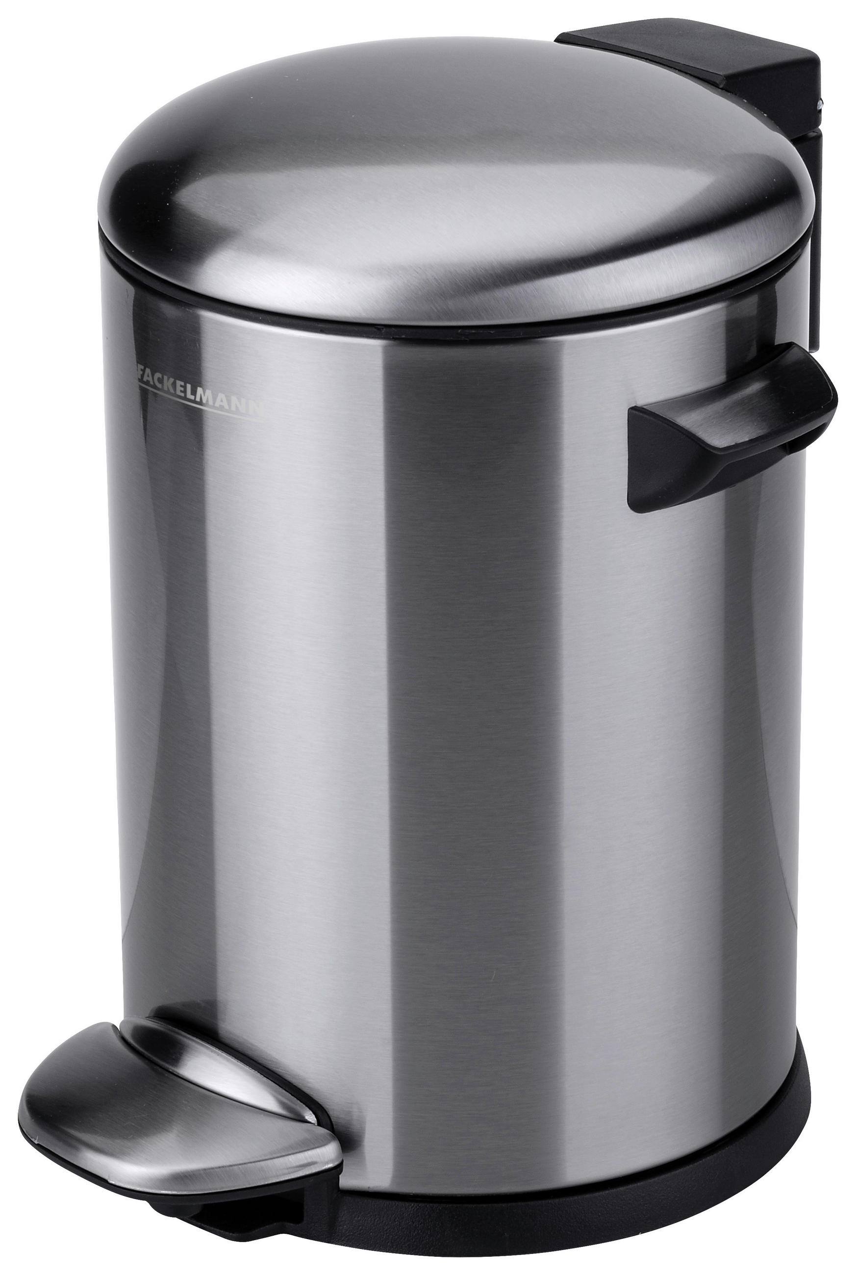 ABFALLSAMMLER Paris 3 L  - Edelstahlfarben/Schwarz, Basics, Kunststoff/Metall (26cm) - Fackelmann