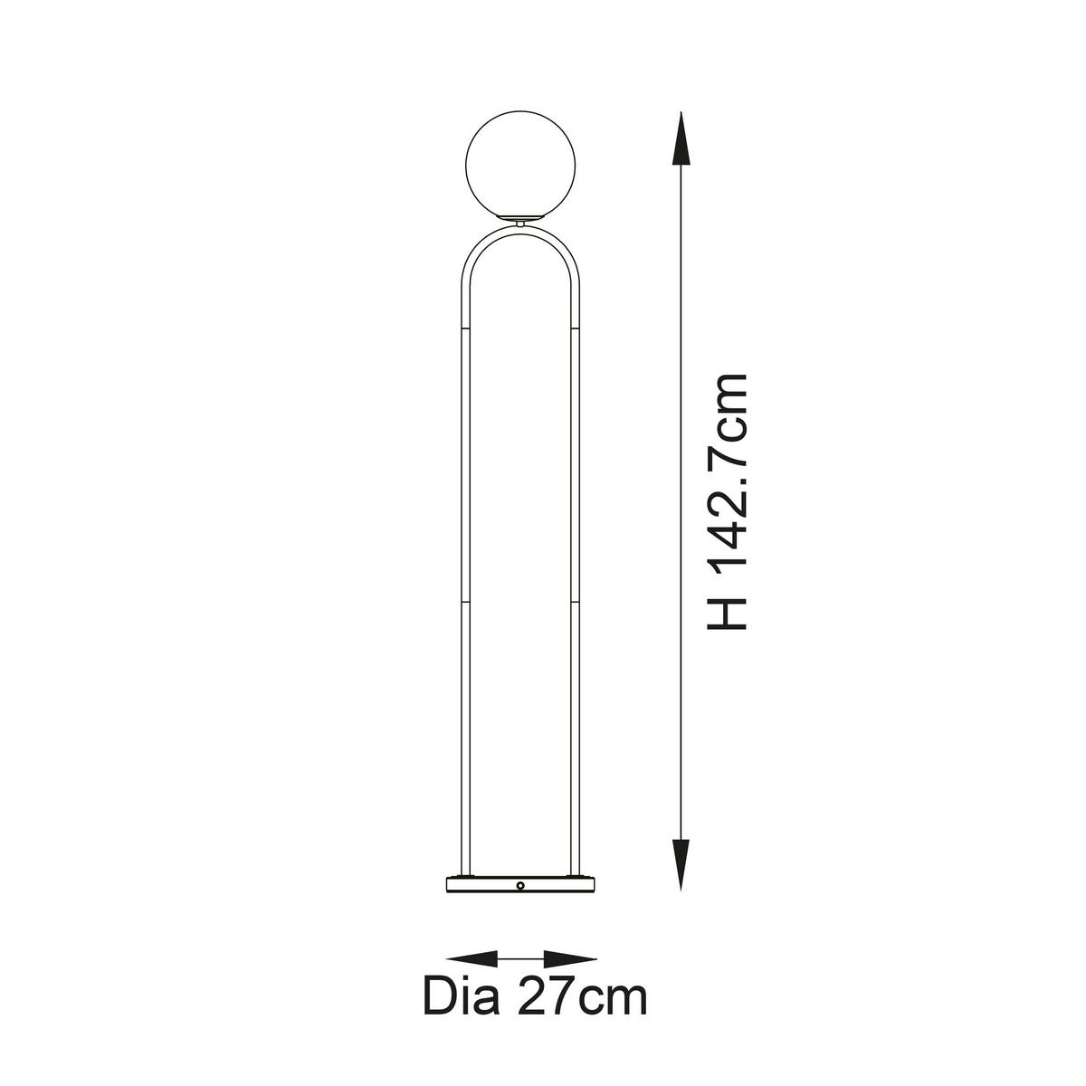 STEHLEUCHTE 27/142.7 cm    - Messingfarben/Opal, Basics, Glas/Metall (27/142.7cm) - ENDON