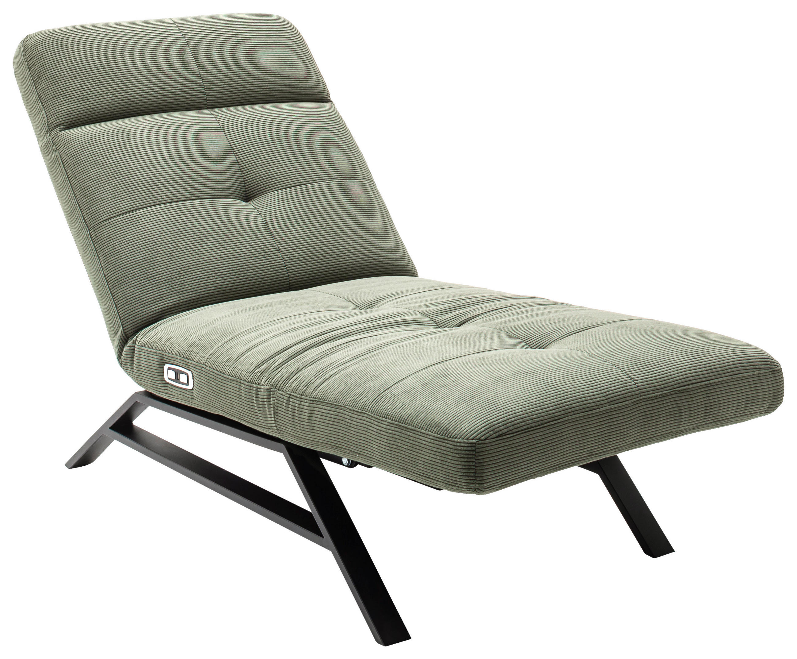 RELAXLIEGE Cord Olivgrün  - Schwarz/Olivgrün, Design, Textil/Metall (80/54-113/158-198cm) - Pure Home Lifestyle