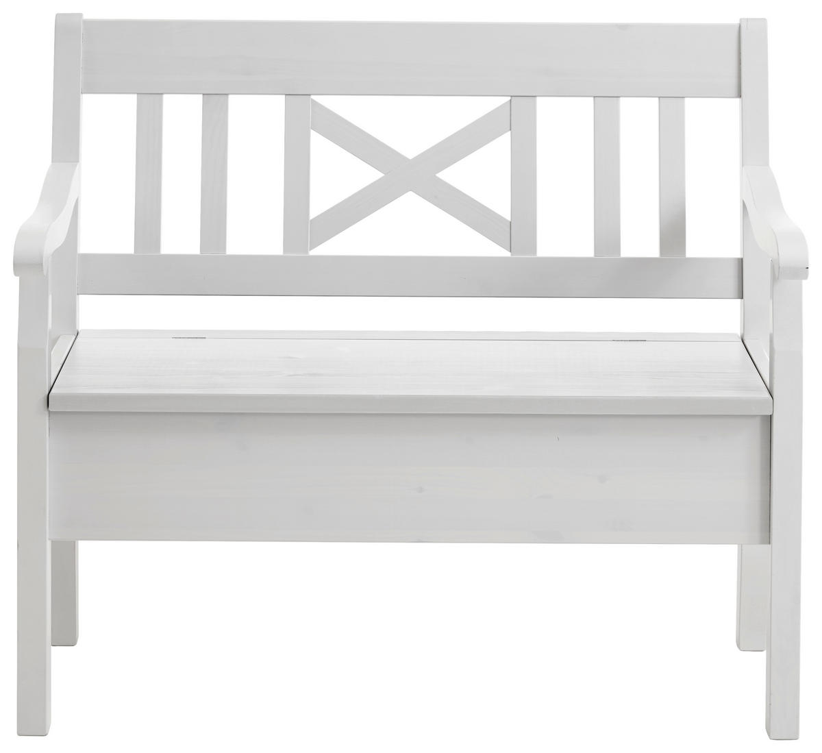 SITZBANK 105/93/58 cm Weiß Kiefer massiv  - Weiß, ROMANTIK / LANDHAUS, Holz (105/93/58cm) - Boxxx