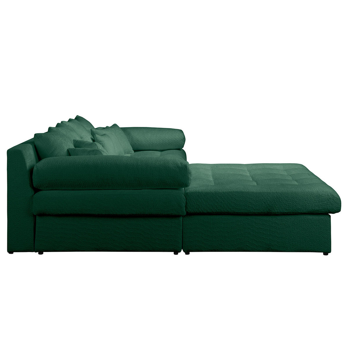 ECKSOFA Naomi Grün Chenille Rückenkissen  - Schwarz/Grün, Design, Kunststoff/Textil (243/284cm) - P & B