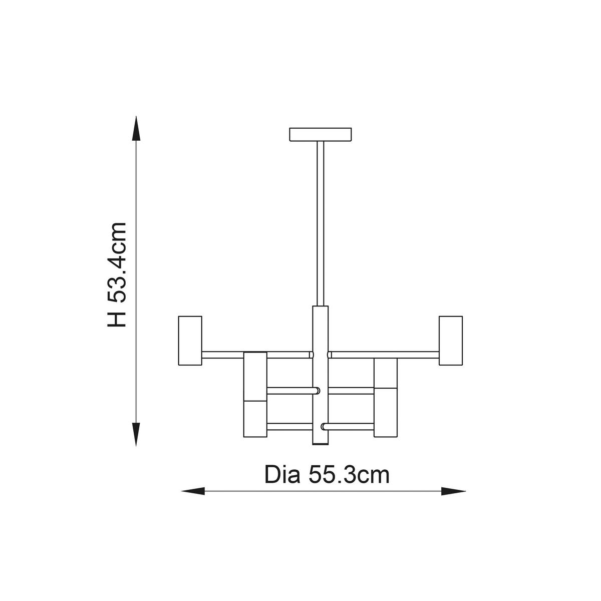 HÄNGELEUCHTE 55.3/53.4 cm  - Schwarz, Design, Metall (55.3/53.4cm) - ENDON