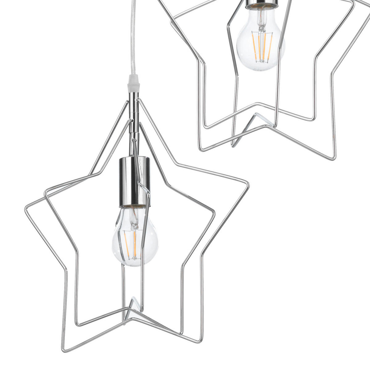 KINDERHÄNGELEUCHTE 38/120 cm   - Chromfarben, Design, Metall (38/120cm)