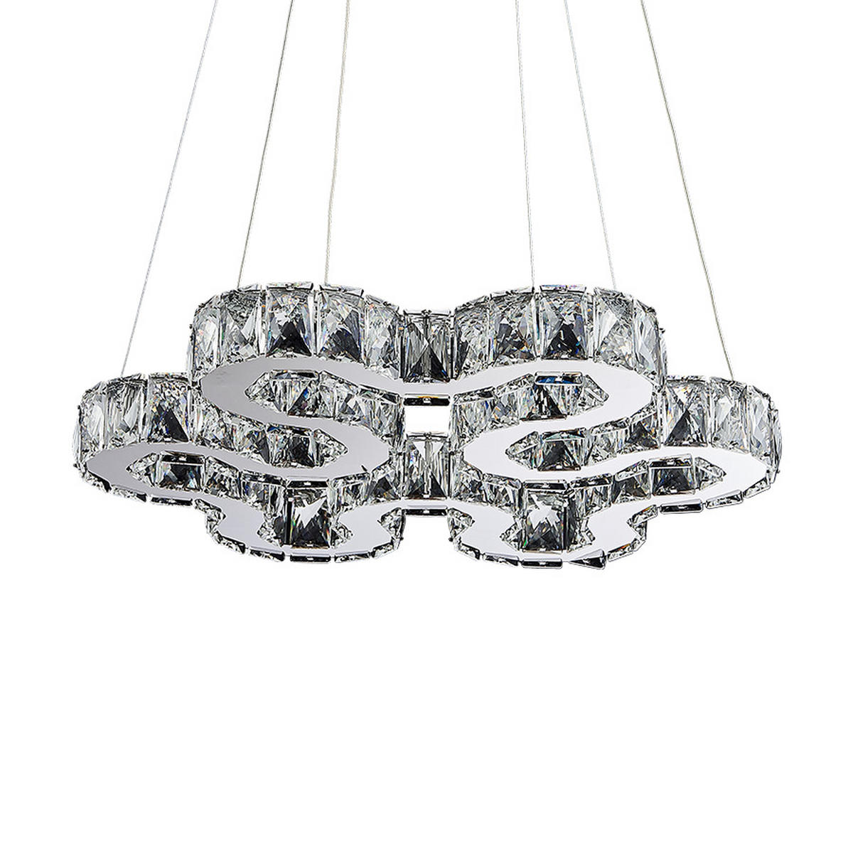 LUSTRĂ LED  - culoare inox, Basics, sticlă/metal (48cm)
