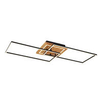 LED-DECKENLEUCHTE 86/46/11 cm   - Schwarz/Naturfarben, Trend, Holz/Kunststoff (86/46/11cm) - Novel