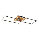 LED-DECKENLEUCHTE 86/46/11 cm   - Schwarz/Naturfarben, Trend, Holz/Kunststoff (86/46/11cm) - Novel
