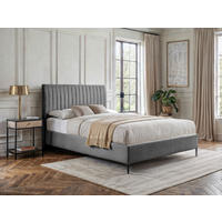 POSTEL BOXSPRING, 140/200 cm, šedá - šedá/černá, Moderní, kov/kompozitní dřevo (140/200cm) - MID.YOU