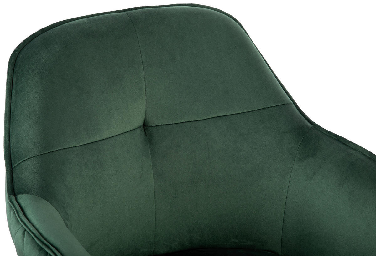 DREHSTUHL Samt Grün, Schwarz  - Schwarz/Grün, MODERN, Kunststoff/Textil (58/82/90/62cm) - MID.YOU