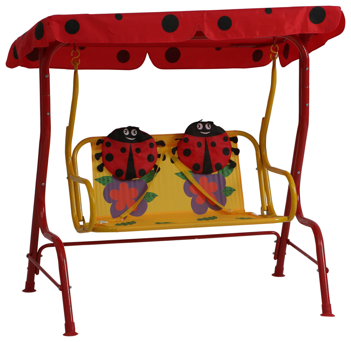 Kinder-Hollywoodschaukel 115/118/75 cm  - Rot, MODERN, Textil/Metall (115/118/75cm) - Siena Garden