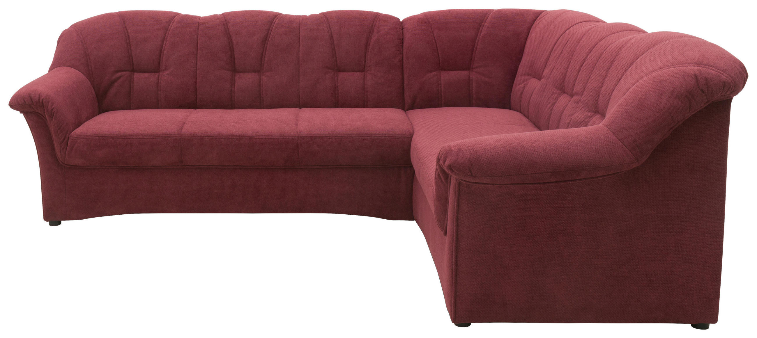 ECKSCHLAFSOFA Beere Mikrofaser  - Beere/Schwarz, KONVENTIONELL, Kunststoff/Textil (243/192cm) - MID.YOU