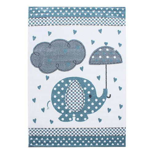 OTROŠKA PREPROGA Kids 570 160/230 cm tkano modra, siva, bela - modra/siva, Trend, tekstil (160/230cm) - Ben'n'jen