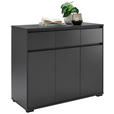KOMMODE , 120/103/48 cm, 3 Schublade(n)  - Anthrazit, Design, Holzwerkstoff/Kunststoff (120/103/48cm) - Carryhome