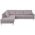 ECKSOFA  in Mikrofaser Alufarben  242/275 cm  - Alufarben, Design, Textil/Metall (242/275cm) - Dieter Knoll