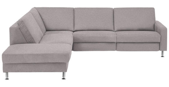 ECKSOFA  in Mikrofaser Alufarben  242/275 cm  - Alufarben, Design, Textil/Metall (242/275cm) - Dieter Knoll