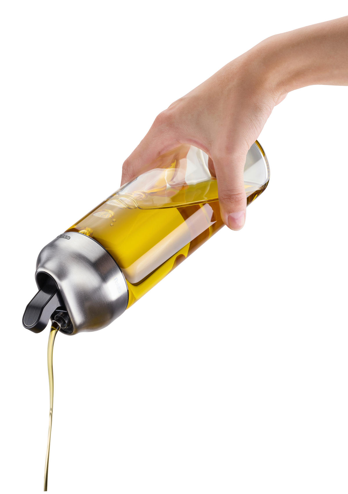 ESSIG-/ÖLFLASCHE - Edelstahlfarben/Transparent, Basics, Glas/Kunststoff (6,5/20cm) - Gefu