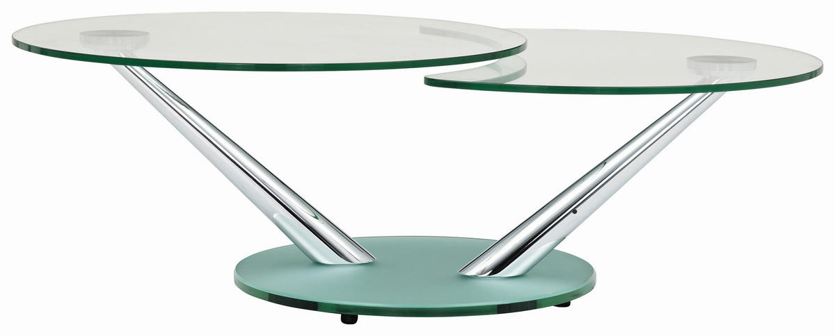 COUCHTISCH in Metall, Glas 80-128/80/40 cm  - Chromfarben, Design, Glas/Metall (80-128/80/40cm)