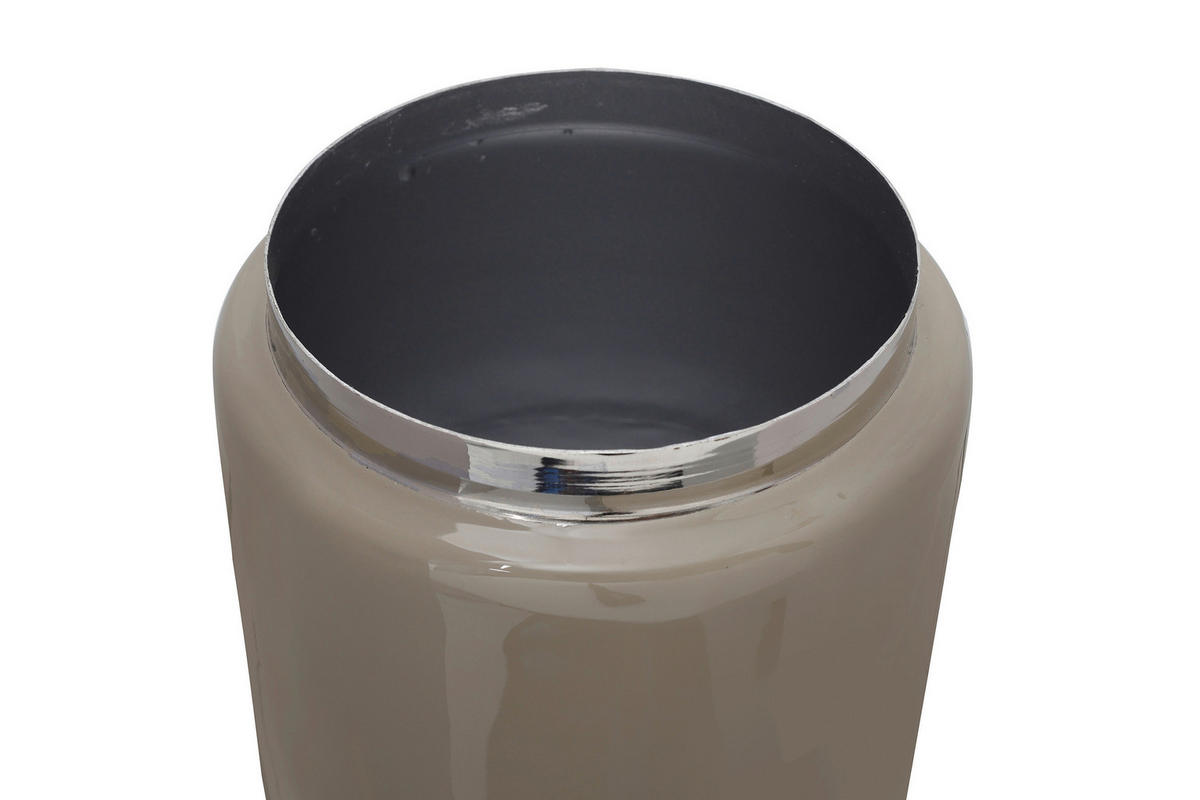 VASE 30 cm  - Taupe/Goldfarben, Trend, Metall (15/15/30cm) - Kayoom