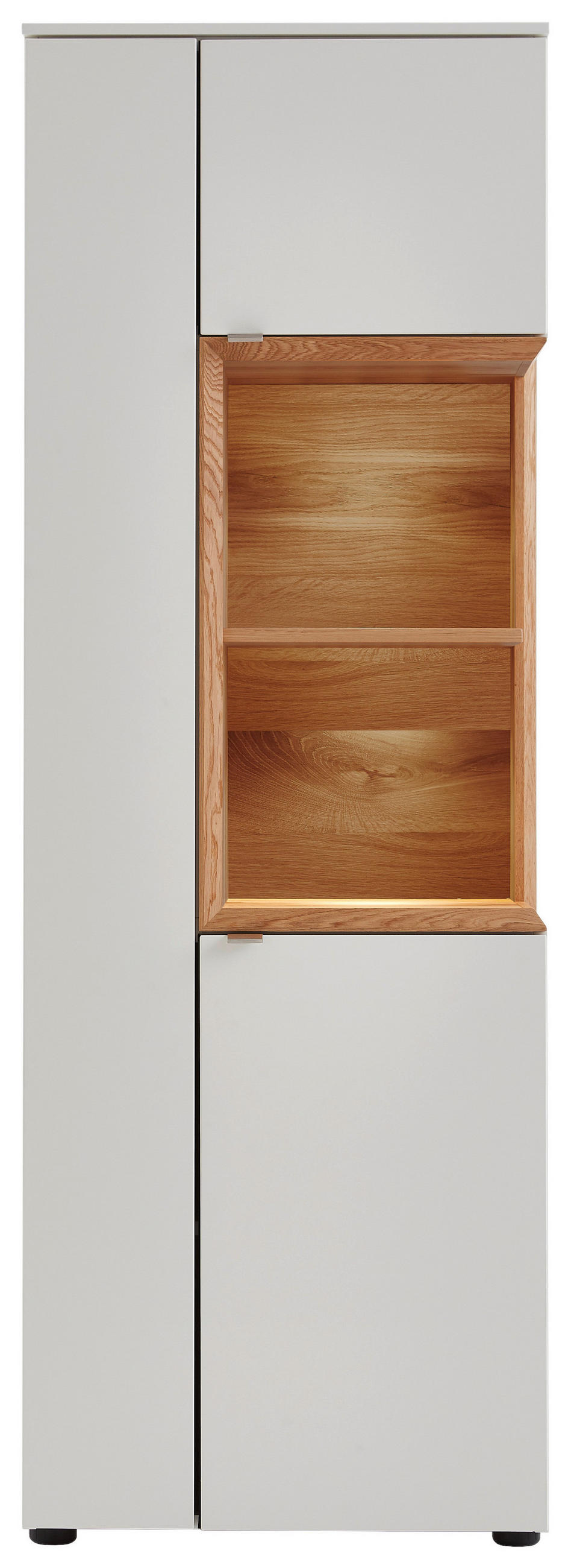 VITRINE  in furniert Eiche Weiß, Eichefarben  - Edelstahlfarben/Eichefarben, Design, Holz/Holzwerkstoff (60/173/43cm) - Venjakob