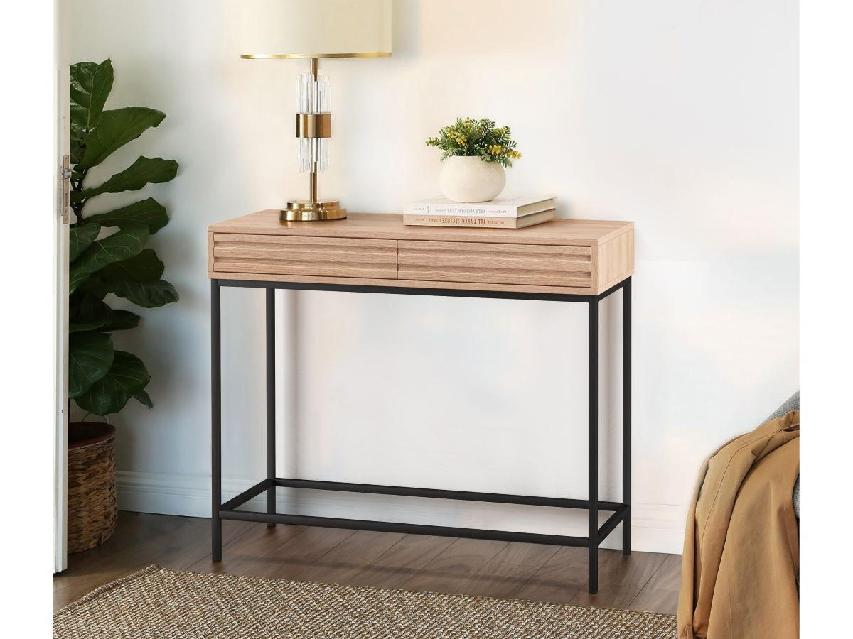 KONSOLENTISCH Eichefarben - Eichefarben, Design, Holzwerkstoff (90/35/76cm) - MID.YOU